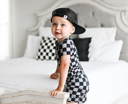 CHARCOAL CHECKERS DREAM SHORT SET