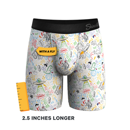 The Daily Detention | Doodle Long Leg Ball Hammock® Pouch Underwear with Fly