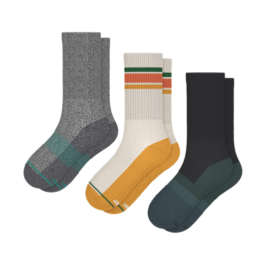 The Dawn to Dark | Heel Hammock™ Crew Socks 3 Pack