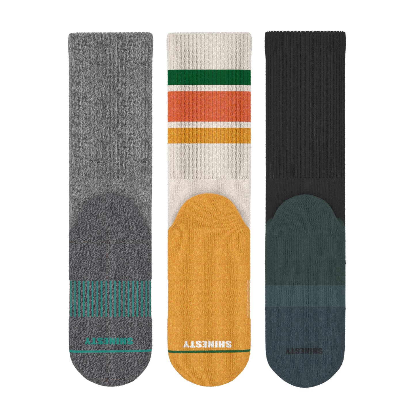 The Dawn to Dark | Heel Hammock™ Crew Socks 3 Pack