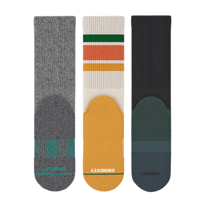 The Dawn to Dark | Heel Hammock™ Crew Socks 3 Pack