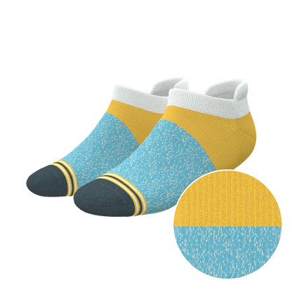 The Daybreak | Mustard and Blue Heel Hammock™ Ankle Socks