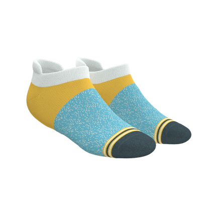 The Daybreak | Mustard and Blue Heel Hammock™ Ankle Socks