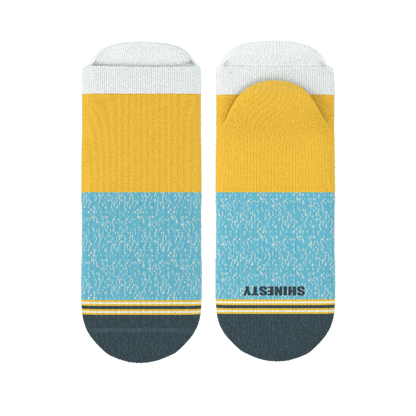 The Daybreak | Mustard and Blue Heel Hammock™ Ankle Socks