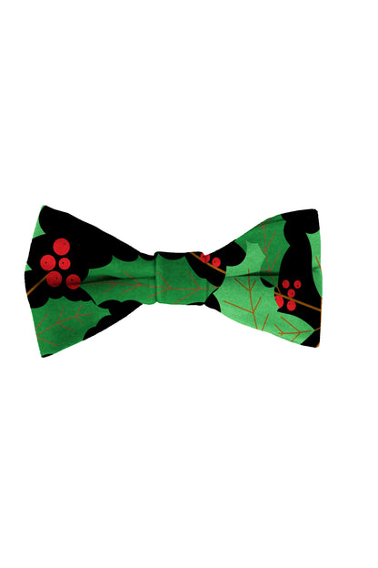 The Deck Yourselves | Holly Print Christmas Bow Tie