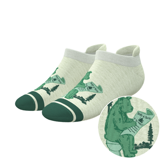 The Does A Bear | Green Toilet Bear Heel Hammock™ Ankle Socks