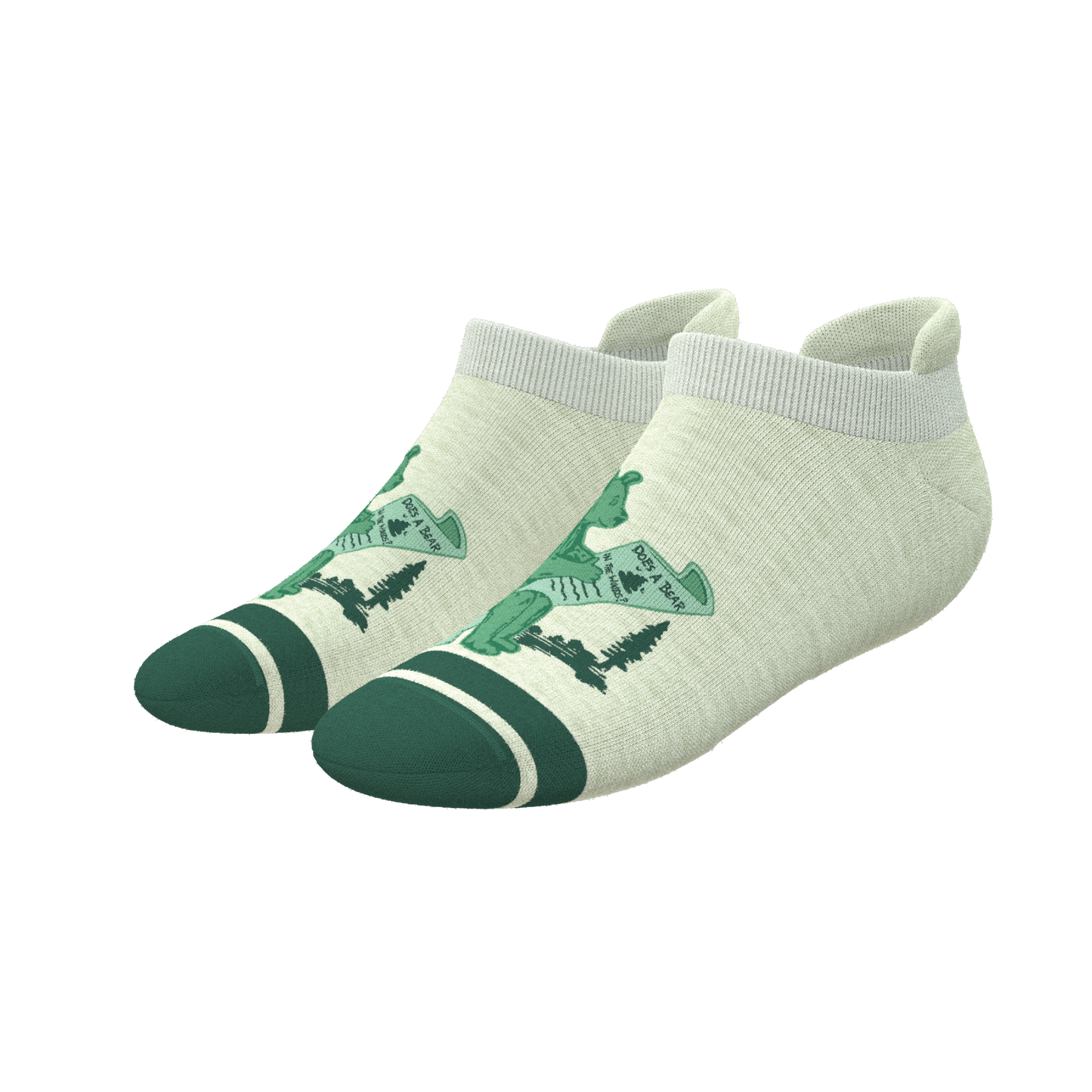 The Does A Bear | Green Toilet Bear Heel Hammock™ Ankle Socks