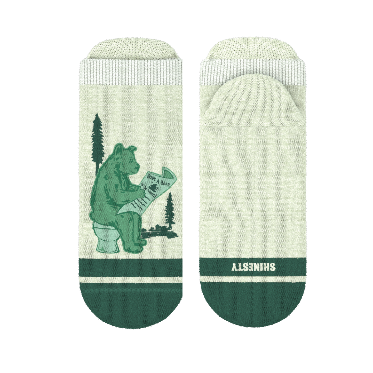 The Does A Bear | Green Toilet Bear Heel Hammock™ Ankle Socks