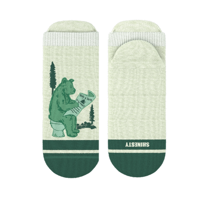 The Does A Bear | Green Toilet Bear Heel Hammock™ Ankle Socks