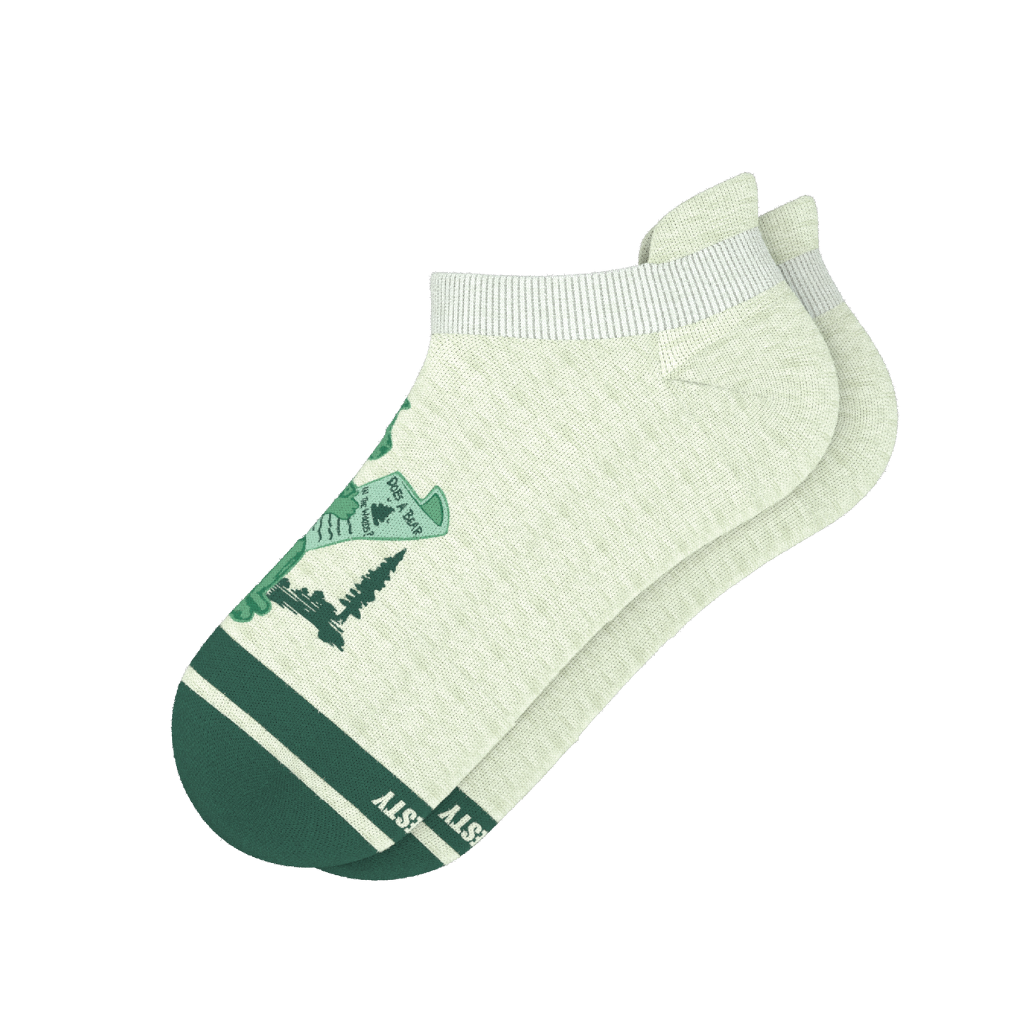 The Does A Bear | Green Toilet Bear Heel Hammock™ Ankle Socks