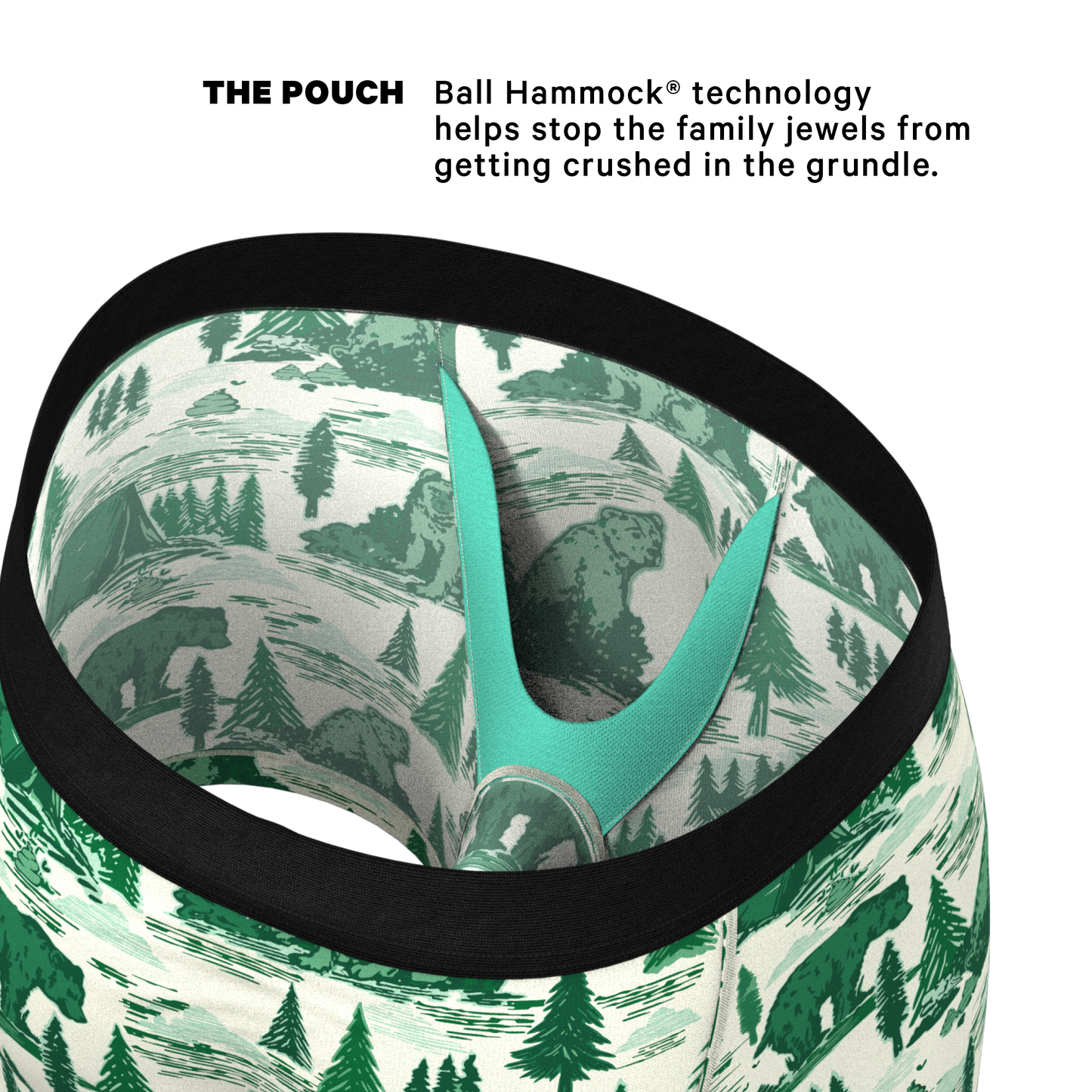 The Does A Bear | Green Toilet Bear Ball Hammock® Pouch Underwear