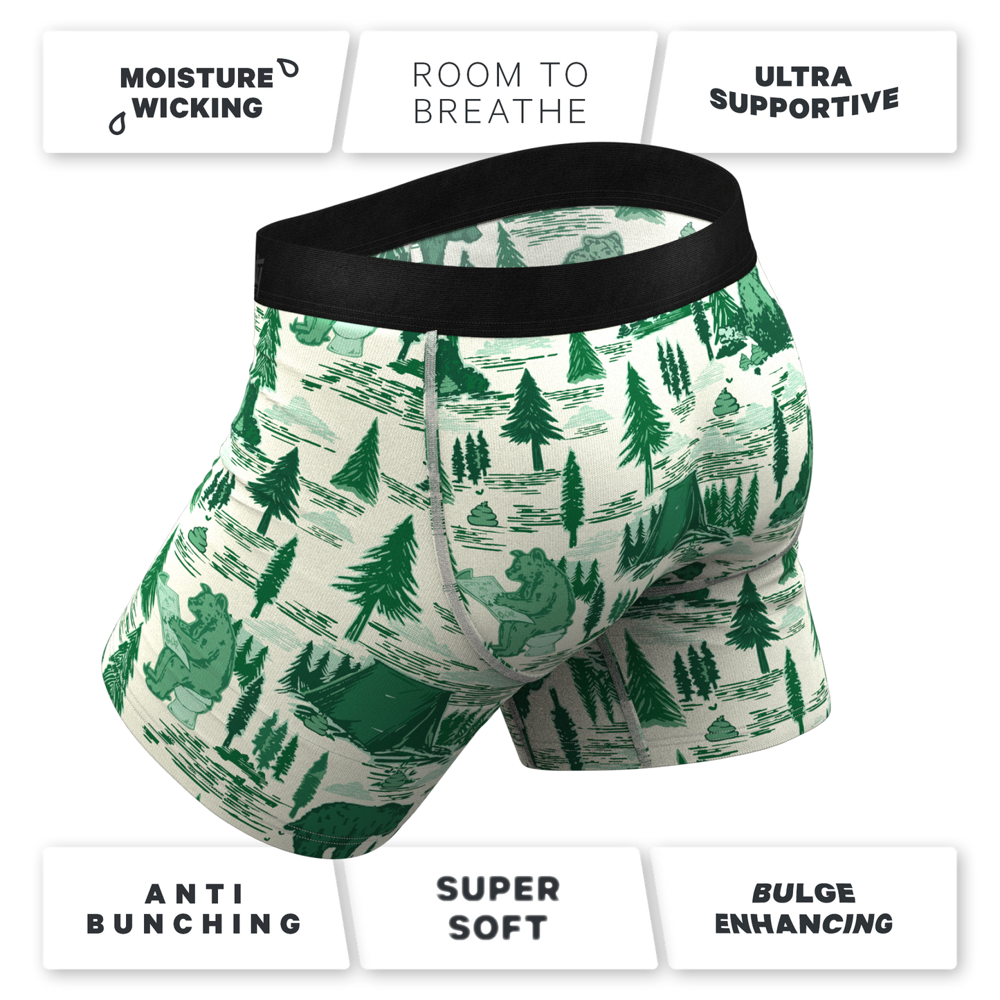 The Does A Bear | Green Toilet Bear Ball Hammock® Pouch Underwear