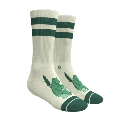 The Does A Bear | Green Toilet Bear Heel Hammock™ Crew Socks