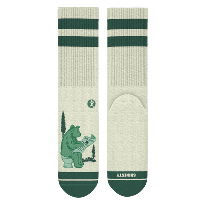 The Does A Bear | Green Toilet Bear Heel Hammock™ Crew Socks