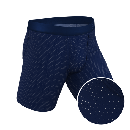 The Dot Your Thighs | Micro Dots Long Leg Ball Hammock® Pouch Underwear With Fly