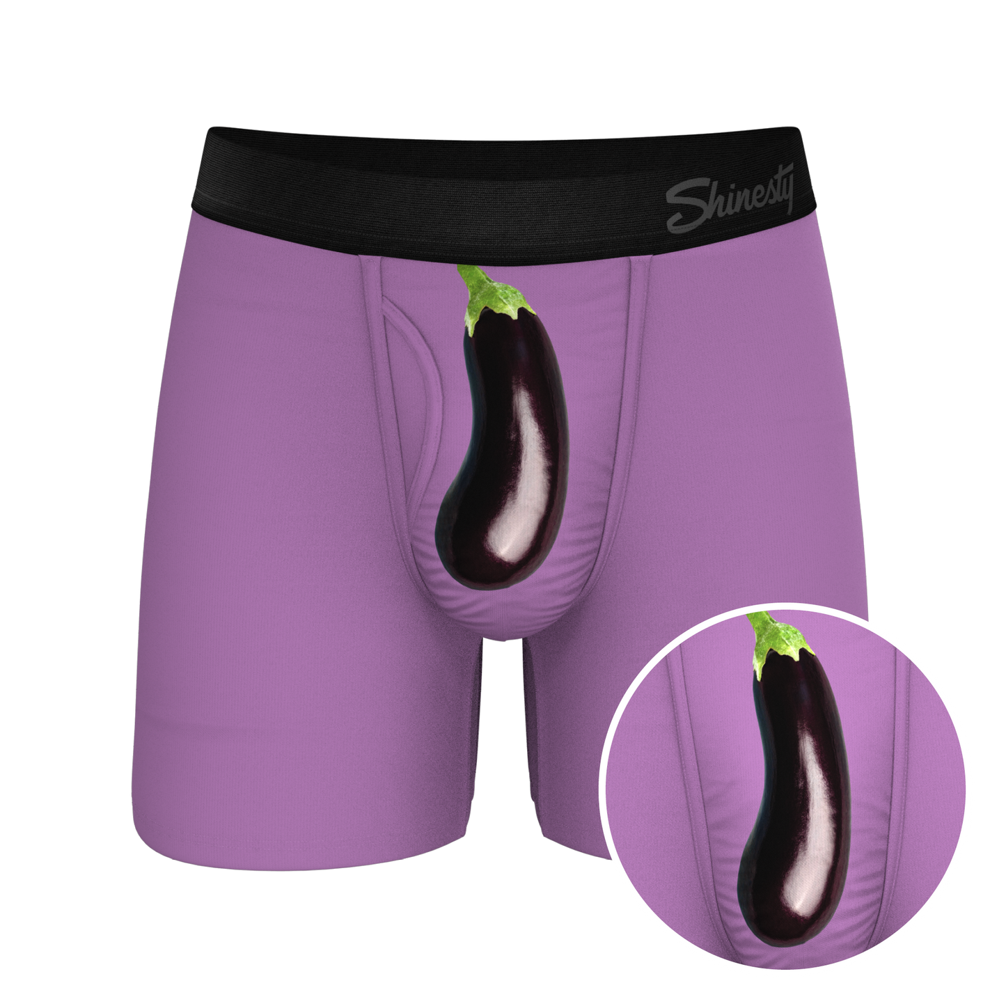 The Double Entendre | Eggplant Ball Hammock® Pouch Underwear With Fly