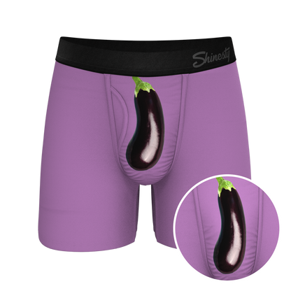 The Double Entendre | Eggplant Ball Hammock® Pouch Underwear With Fly