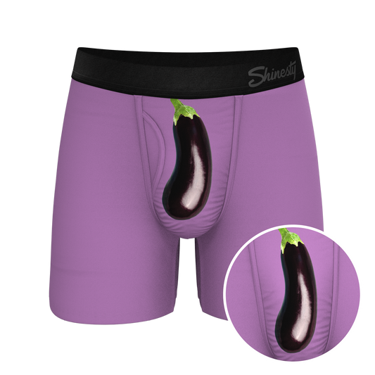 The Double Entendre | Eggplant Ball Hammock® Pouch Underwear With Fly