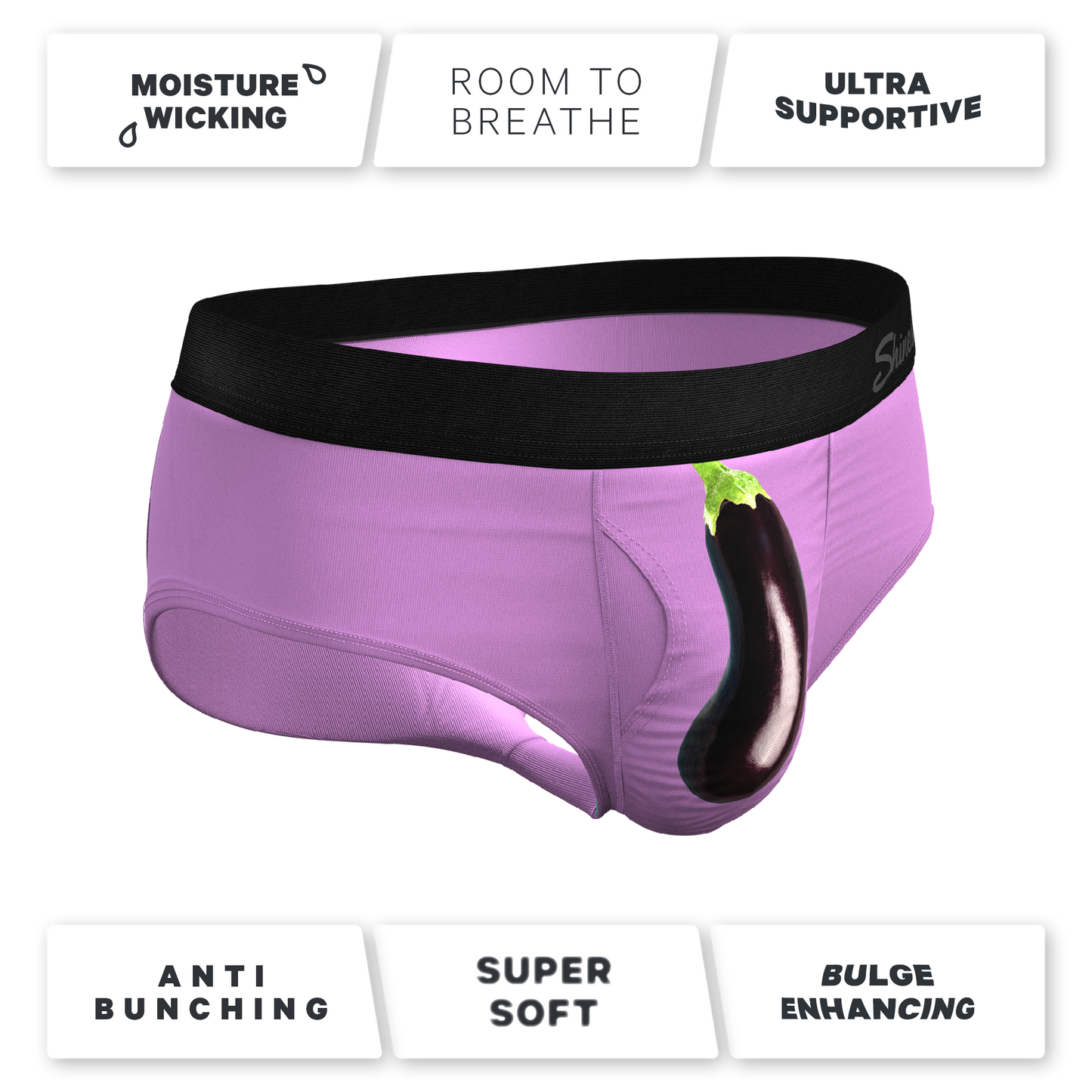 The Double Entendre | Eggplant Ball Hammock® Pouch Underwear Briefs