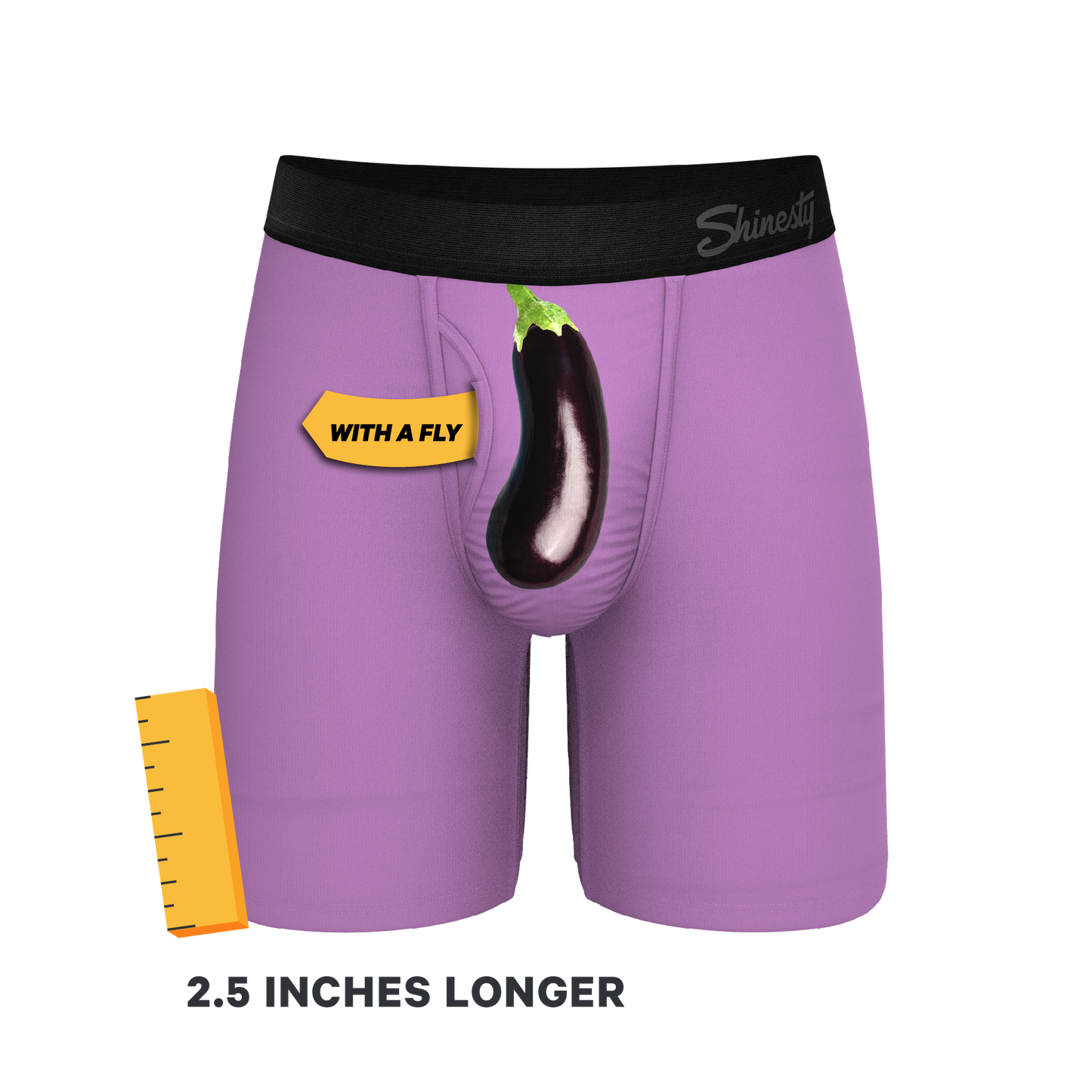 The Double Entendre | Eggplant Long Leg Ball Hammock® Pouch Underwear With Fly