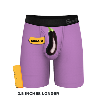 The Double Entendre | Eggplant Long Leg Ball Hammock® Pouch Underwear With Fly