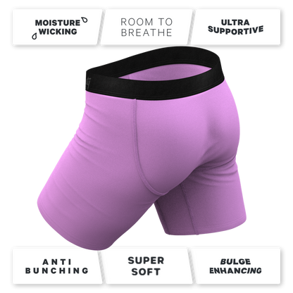 The Double Entendre | Eggplant Long Leg Ball Hammock® Pouch Underwear With Fly