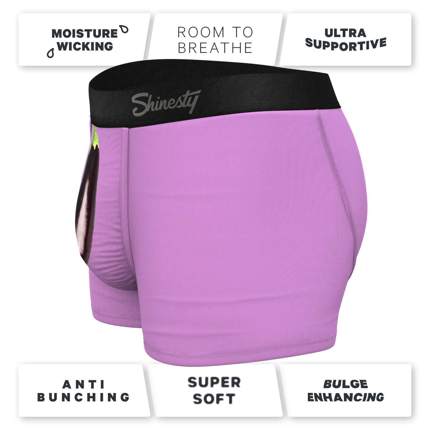 The Double Entendre | Eggplant Ball Hammock® Pouch Trunks Underwear