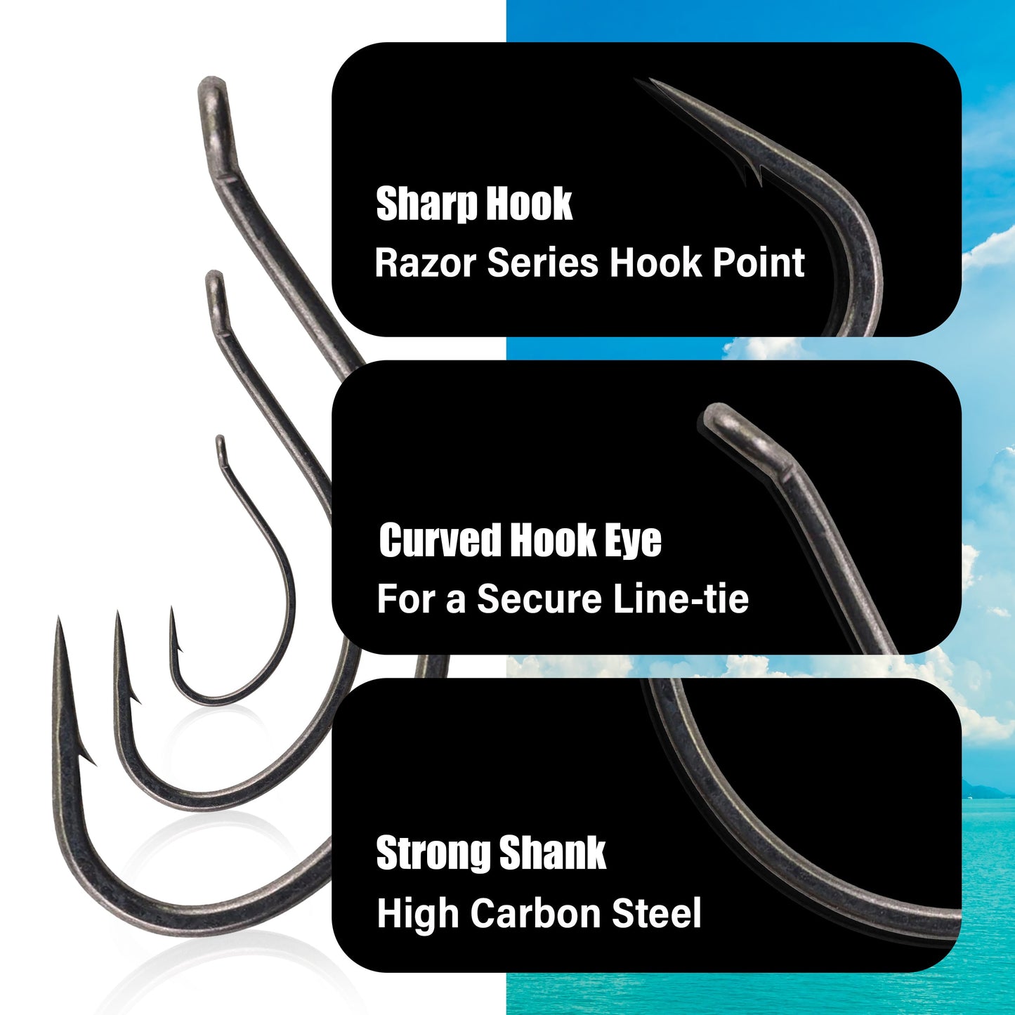 Reaction Tackle Drop Shot Hooks- Pack of 50