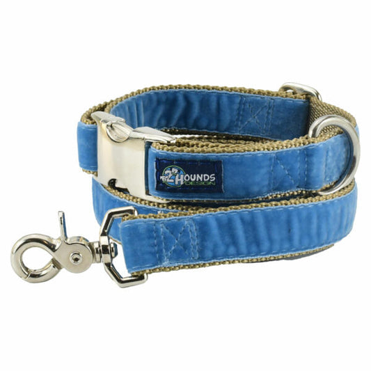 Dusty Blue Velvet Essential Dog Collar