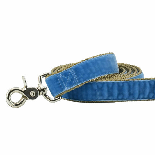 Dusty Blue Swiss Velvet Leash