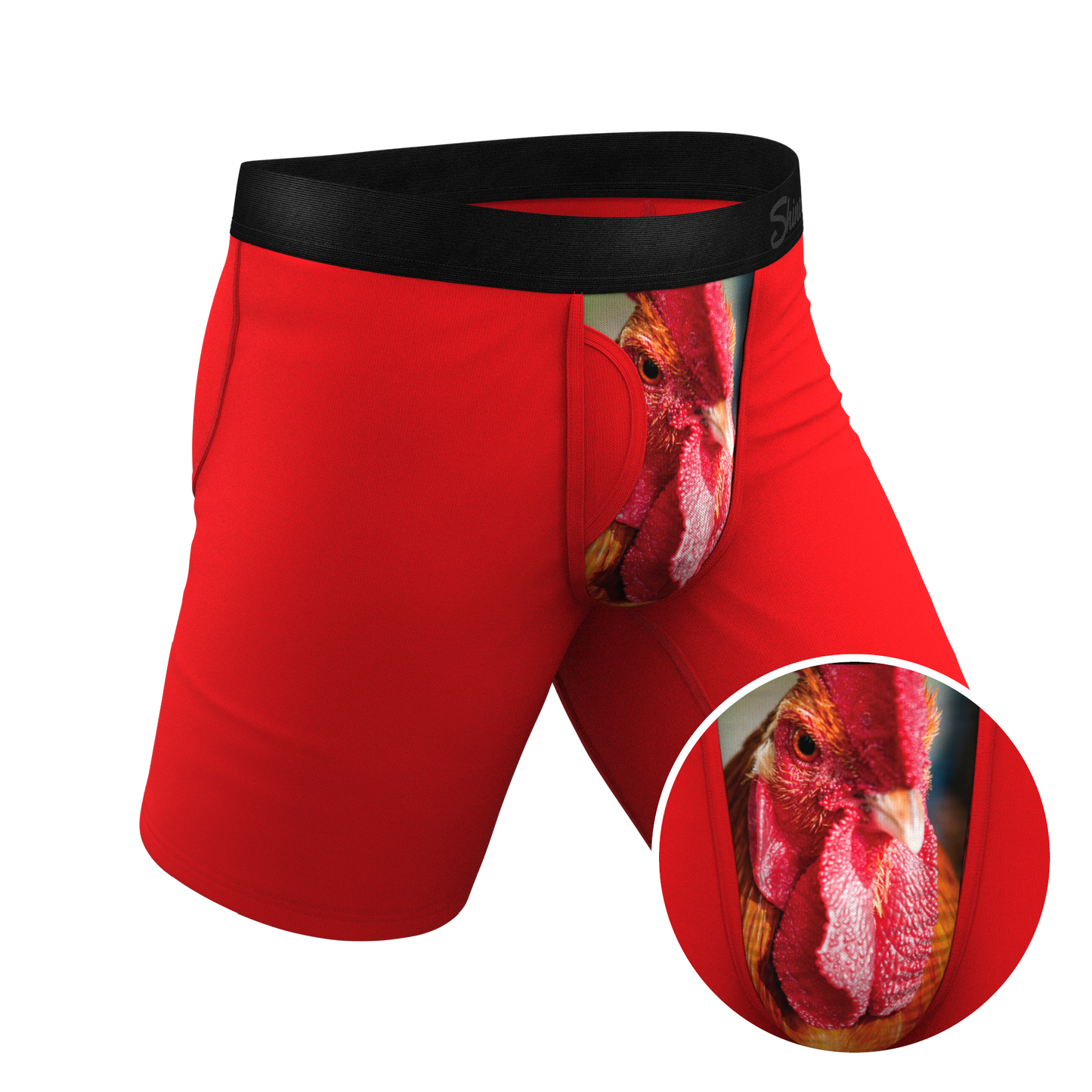 The Early Risers | Barnyard Rooster Long Leg Ball Hammock® Pouch Underwear With Fly