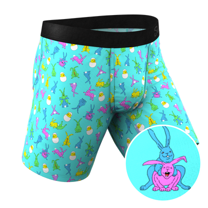 The Like Rabbits | Easter Animals Long Leg Ball Hammock® Pouch Underwear With Fly