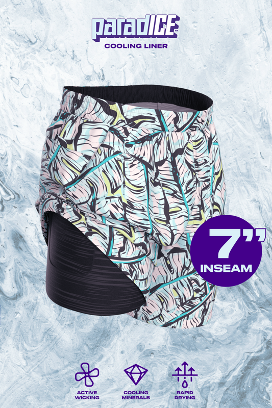 The Easy Breezy | Blue Tropical Ball Hammock® 7 Inch Athletic Shorts