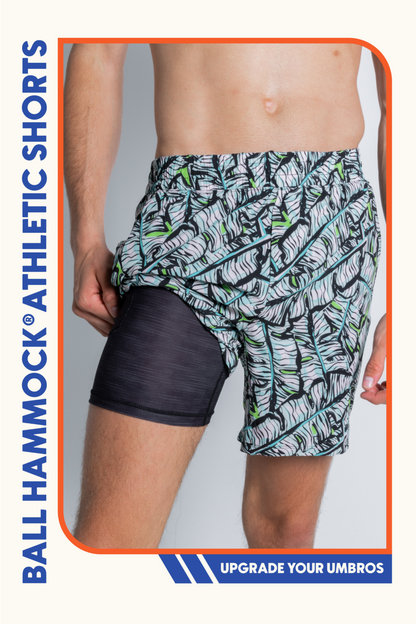 The Easy Breezy | Blue Tropical Ball Hammock® 7 Inch Athletic Shorts