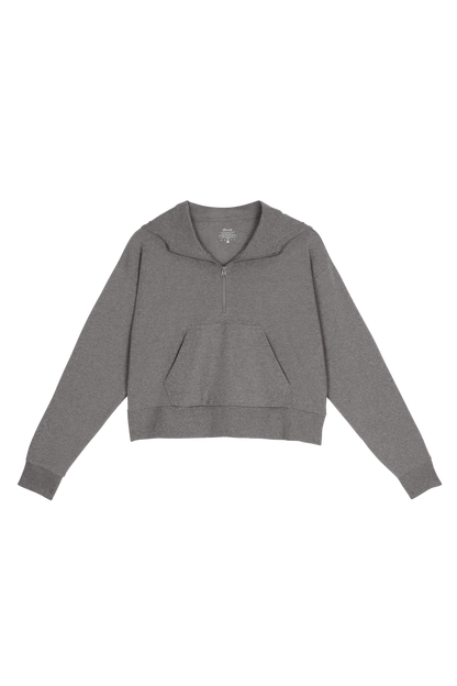 The Seattle Skyline | Grey Goldilocks™ Women’s Half Zip Lounge Hoodie