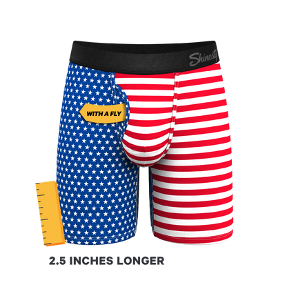 The Ellis Island | USA Flag Long Leg Ball Hammock® Pouch Underwear With Fly