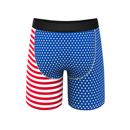 The Ellis Island | USA Flag Long Leg Ball Hammock® Pouch Underwear With Fly