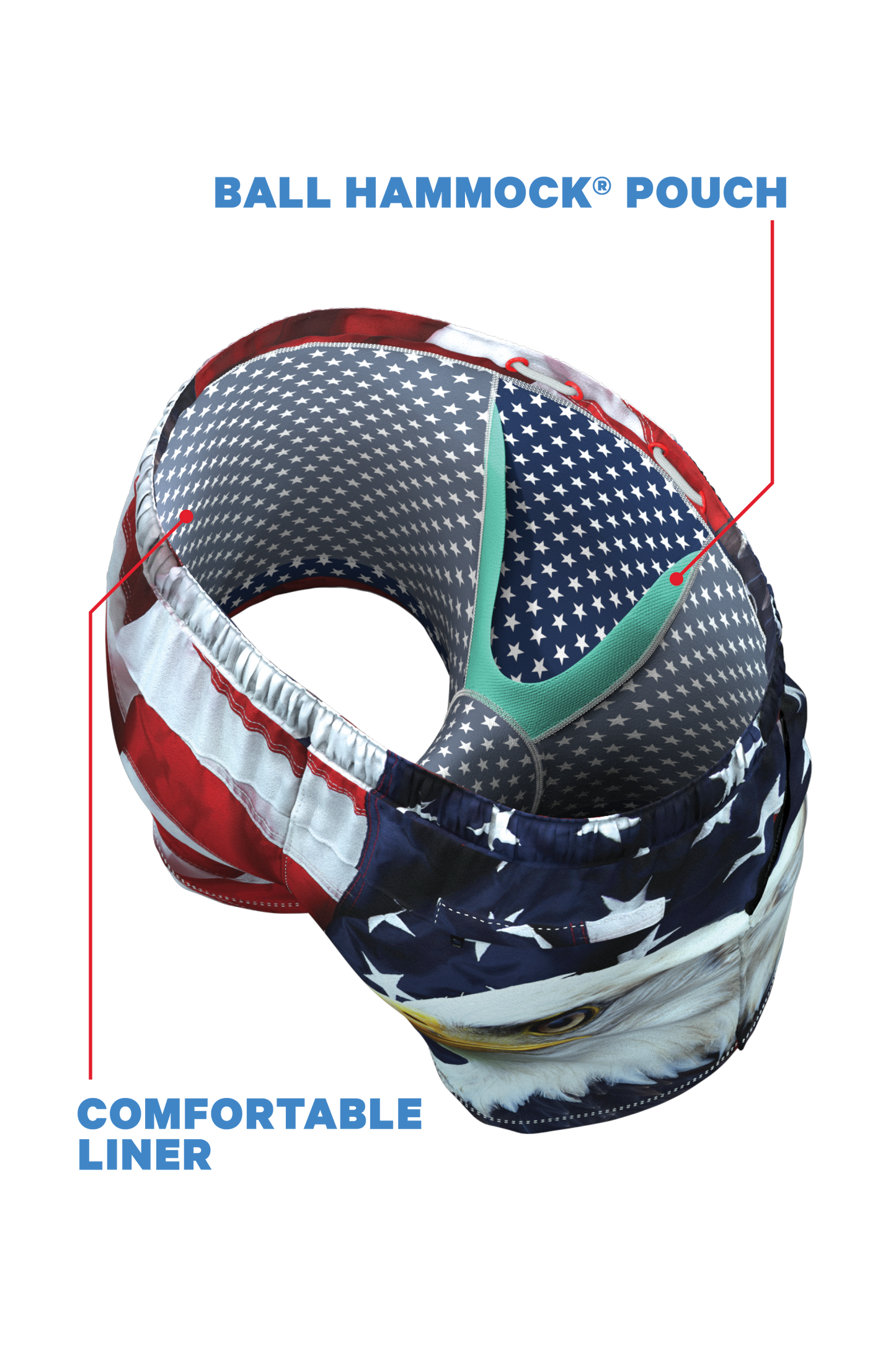 The Emblem | USA Eagle Ball Hammock® Pouch 5" Swim Trunks