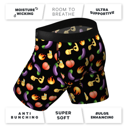 The Emoji After Party | Emoji Long Leg Ball Hammock® Pouch Underwear With Fly