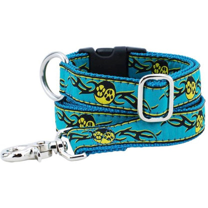 1″ Paw Yang Teal Ribbon Dog Leash