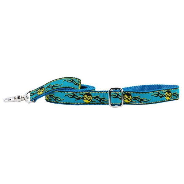 1″ Paw Yang Teal Ribbon Dog Leash