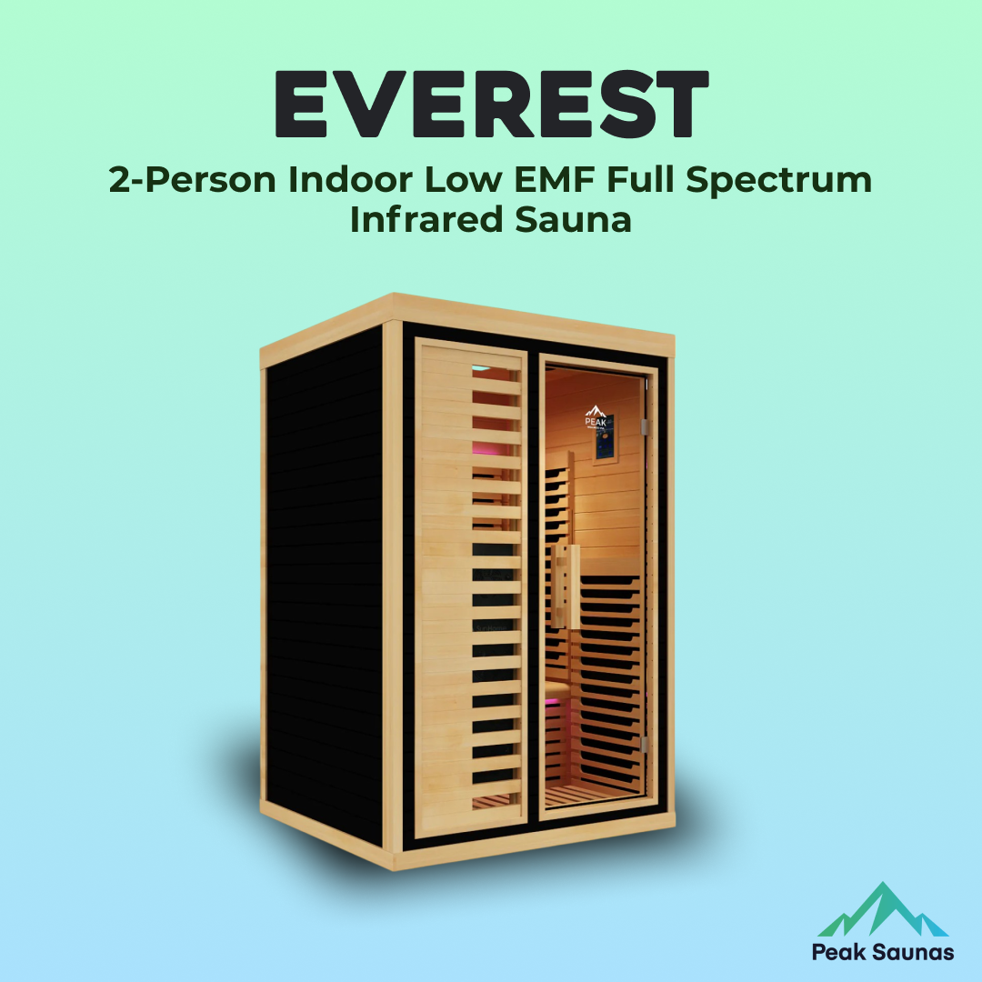 Peak Saunas Everest 2-Person Full Spectrum Infrared Sauna with XL Medical-Grade Red Light Therapy & Smart WiFi App Control