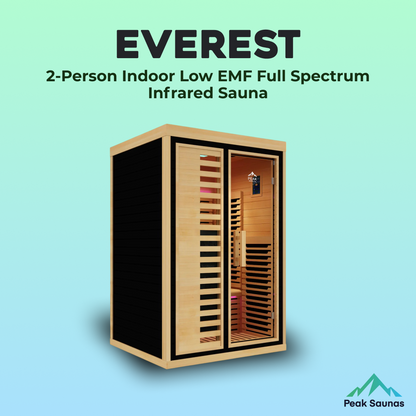 Peak Saunas Everest 2-Person Full Spectrum Infrared Sauna with XL Medical-Grade Red Light Therapy & Smart WiFi App Control