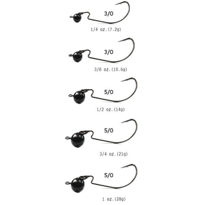 Reaction Tackle Tungsten Football/Swing Jig Heads- 3-Pack