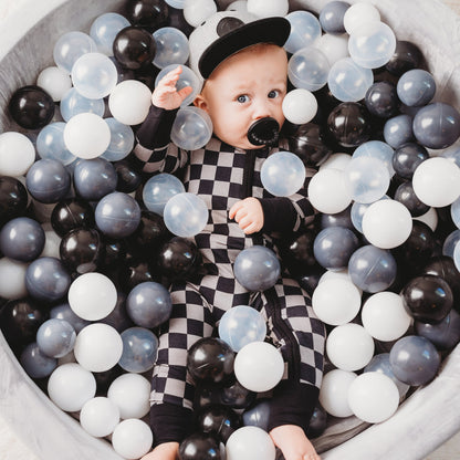 CHARCOAL CHECKERS DREAM ROMPER