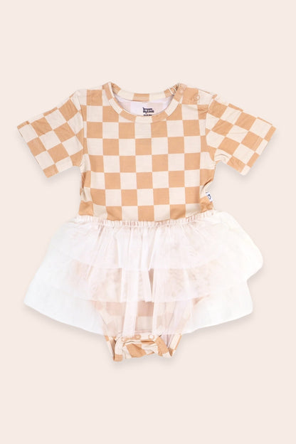 SANDY CHECKERS DREAM TUTU BODYSUIT DRESS