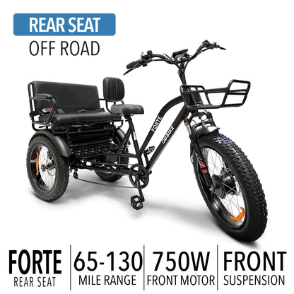 FORTE Electric Tricycle with Rear Seat