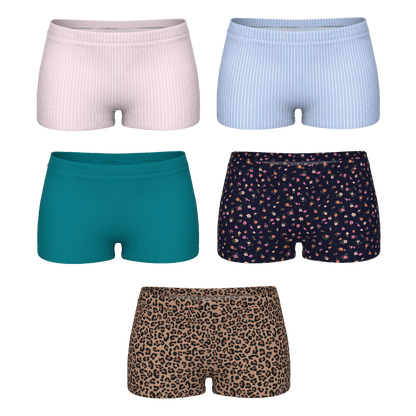 The Feminine Essentials | Boyshort Underwear 5 Pack