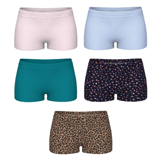 The Feminine Essentials | Boyshort Underwear 5 Pack