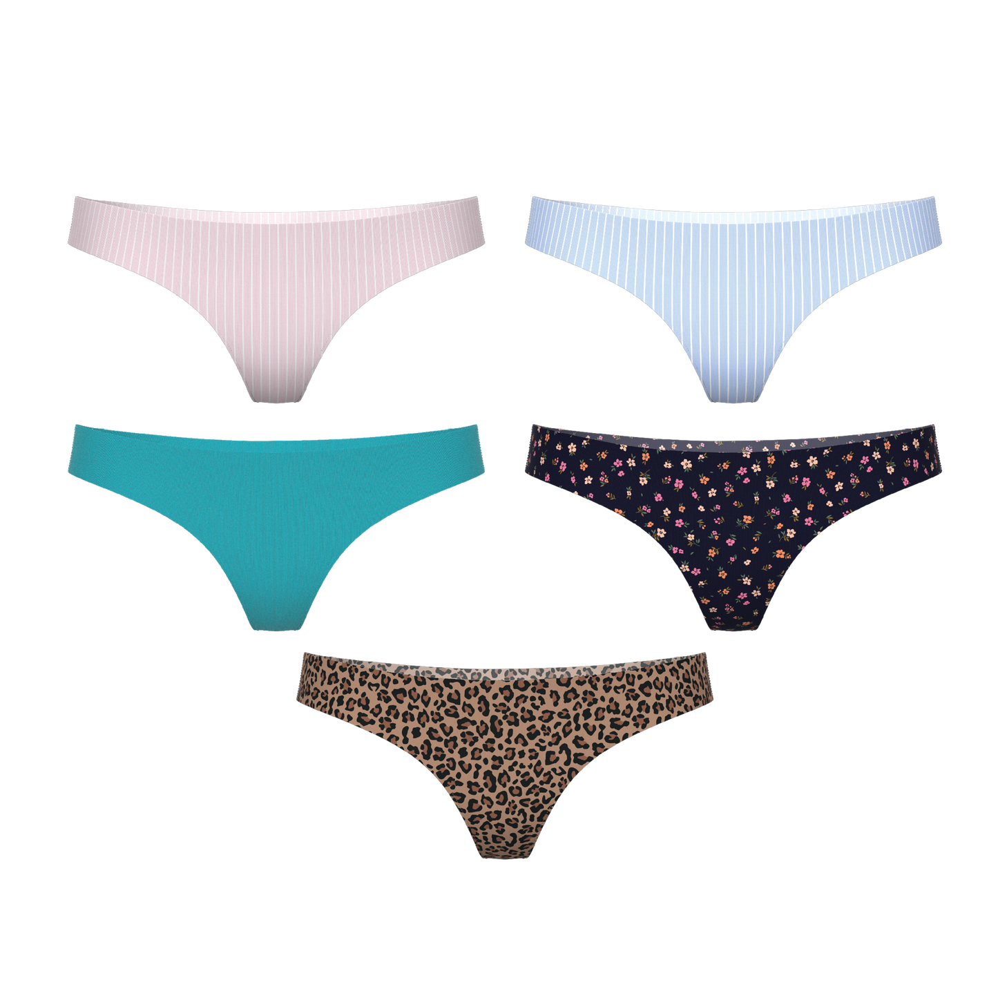 The Feminine Essentials | Women's Thong Underwear 5 Pack